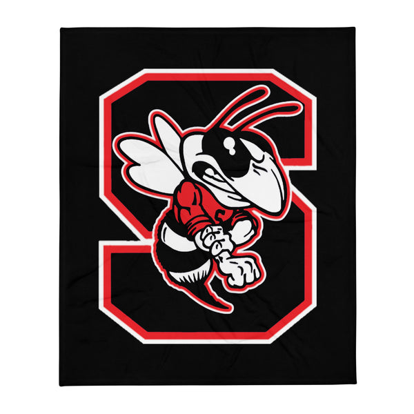 Swarm Black Throw Blanket