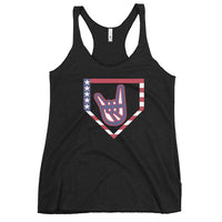 2 Down Baseball FREEDOM Women's Racerback Tank