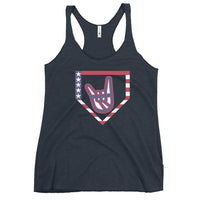 2 Down Baseball FREEDOM Women's Racerback Tank