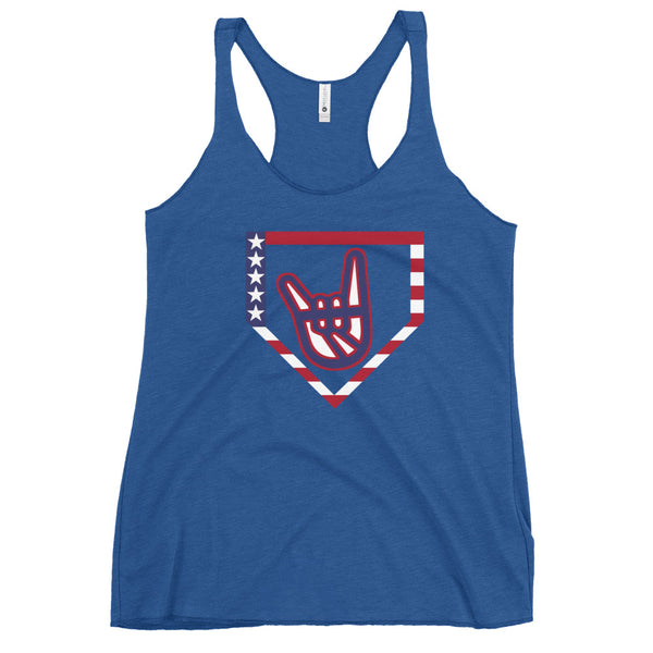 2 Down Baseball FREEDOM Women's Racerback Tank