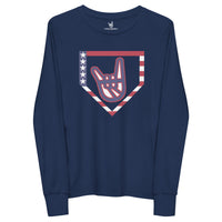 2 Down Baseball FREEDOM Long Sleeve Tee Youth