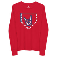 2 Down Baseball FREEDOM Long Sleeve Tee Youth