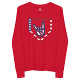 2 Down Baseball FREEDOM Long Sleeve Tee Youth