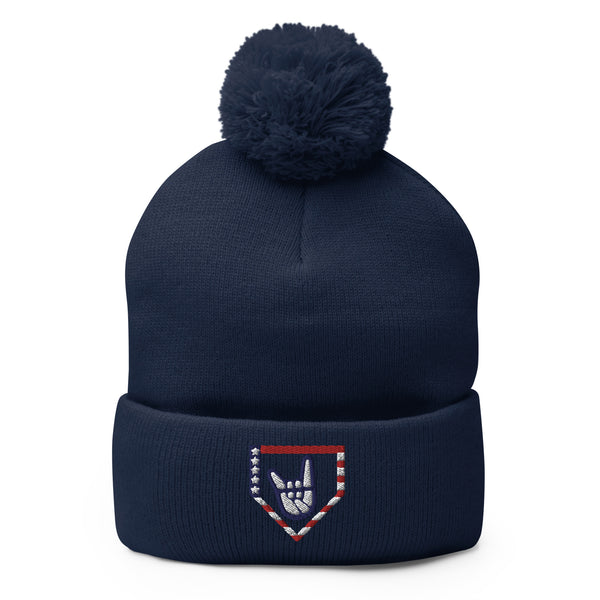 Freedom Pom-Pom Beanie