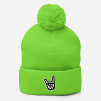 2 Down Baseball Logo Pom-Pom Beanie