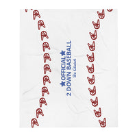 2 Down Baseball LACES Throw Blanket