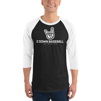 2 Down Baseball Logo 3/4 sleeve raglan shirt