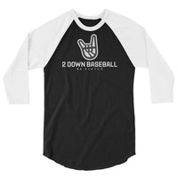 2 Down Baseball Logo 3/4 sleeve raglan shirt