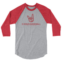 2 Down Baseball Logo 3/4 sleeve raglan shirt
