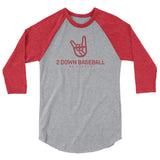 2 Down Baseball Logo 3/4 sleeve raglan shirt