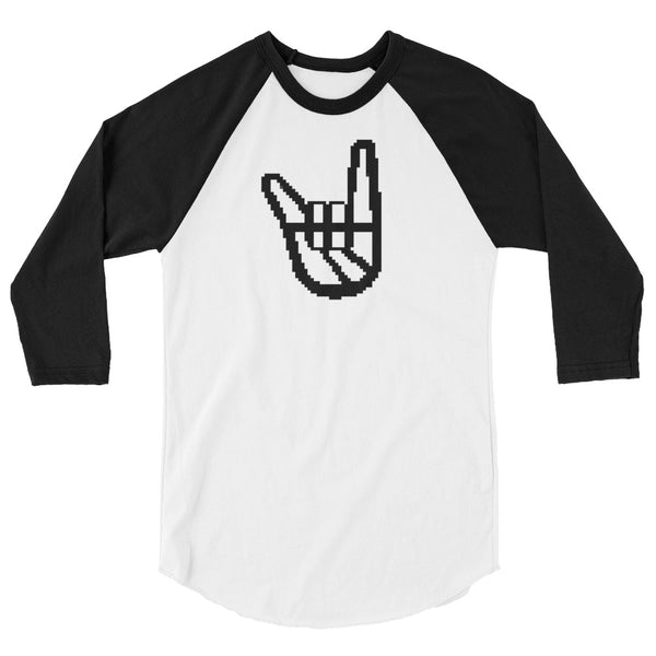 2 Down Baseball 8-BIT Logo 3/4 sleeve Raglan shirt