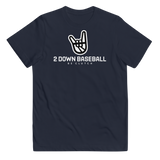 2 Down Baseball Logo Youth Tee