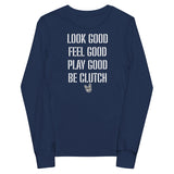 2 Down Baseball LOOK GOOD Long Sleeve Tee Youth